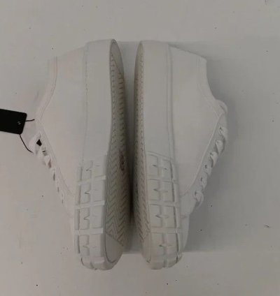 Prada Women Logo-print Canvas White Low Sneakers Eu40 Us10