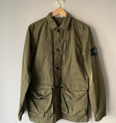 Stone Island Tela Garment-dyed Brushed Cotton Canvas Jacket
