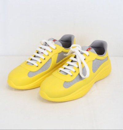 Prada Yellow Americas Cup Low Top Sneakers Trainer