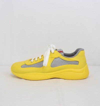 Prada Yellow Americas Cup Low Top Sneakers Trainer