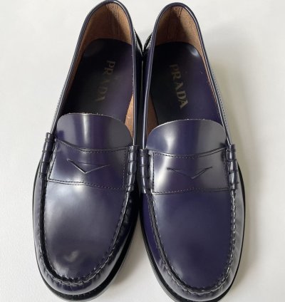 Purple Polished Leather Loafers