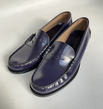 Purple Polished Leather Loafers