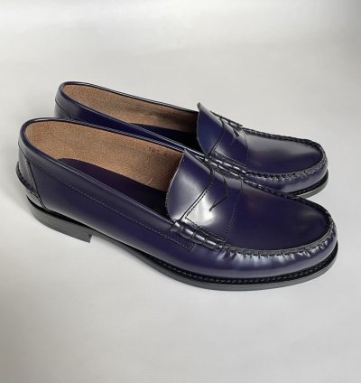 Purple Polished Leather Loafers