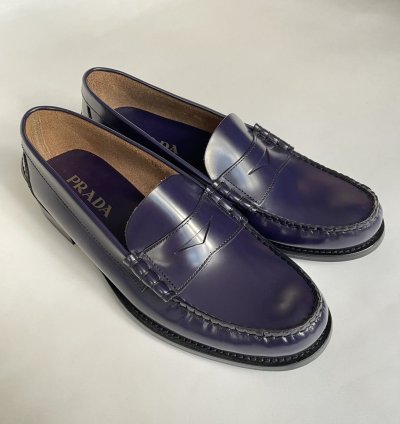 Purple Polished Leather Loafers