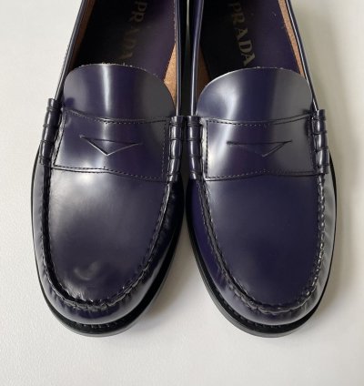 Purple Polished Leather Loafers