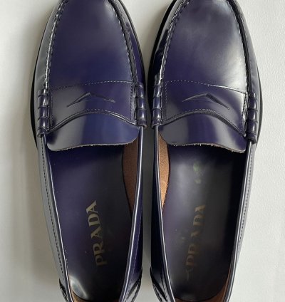 Purple Polished Leather Loafers