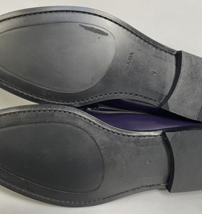 Purple Polished Leather Loafers