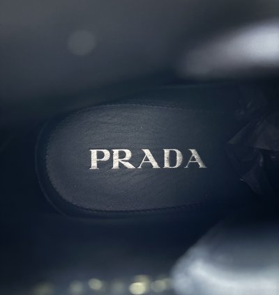 Quick Prada Black Lace Up Low Combat Boots