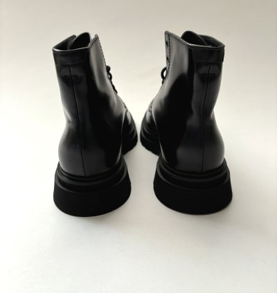 Quick Prada Black Lace Up Low Combat Boots