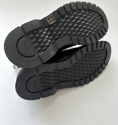 Quick Prada Black Lace Up Low Combat Boots