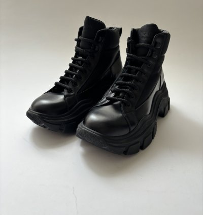 Quick Prada Black Monolith Combat Boots