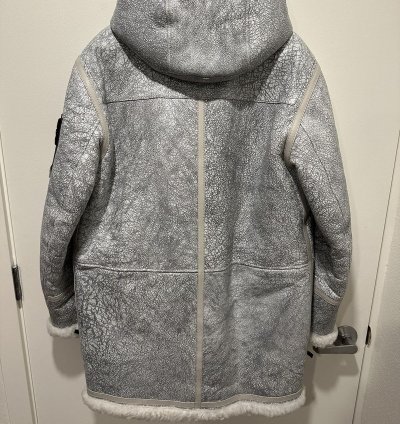 Stone Island Vitrified Sheepskin Shearling Jacket Duffle