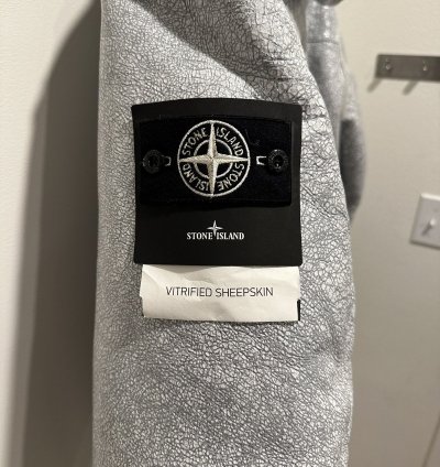 Stone Island Vitrified Sheepskin Shearling Jacket Duffle