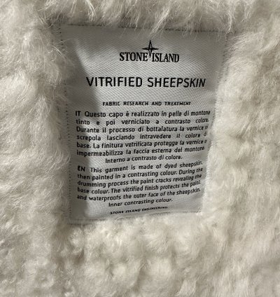 Stone Island Vitrified Sheepskin Shearling Jacket Duffle