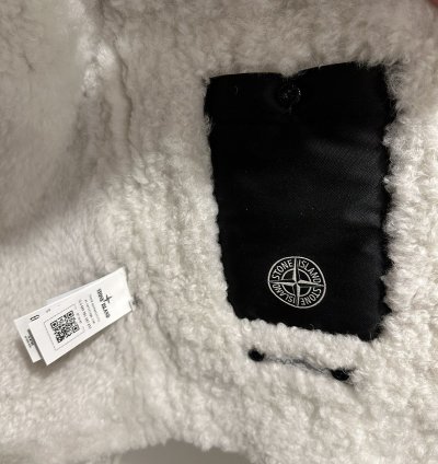 Stone Island Vitrified Sheepskin Shearling Jacket Duffle