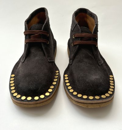Quick Prada Studded Grey Suede Desert Chukka Boots