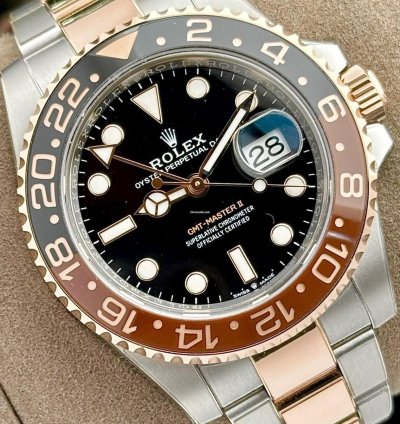 Rolex Gmt-master Ii Rootbeer Rose Gold Steel