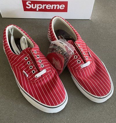 Rare Supreme Cdg Vans Harold Hunter Era Pinstripe Red