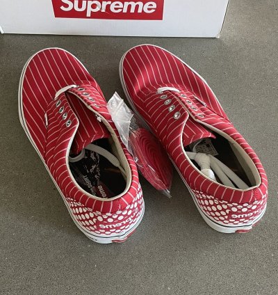 Rare Supreme Cdg Vans Harold Hunter Era Pinstripe Red