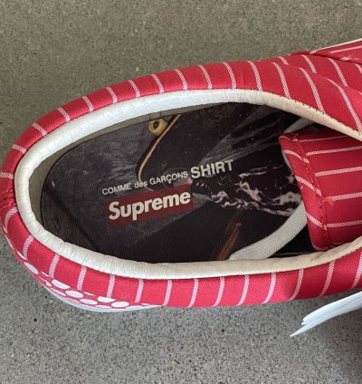 Rare Supreme Cdg Vans Harold Hunter Era Pinstripe Red