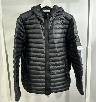 Stone Island Zip-up Puffer Jacket Black