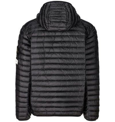 Stone Island Zip-up Puffer Jacket Black