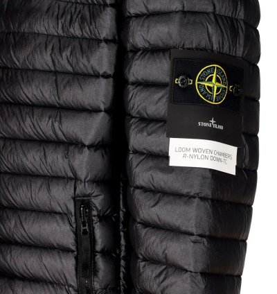 Stone Island Zip-up Puffer Jacket Black