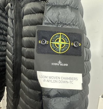 Stone Island Zip-up Puffer Jacket Black