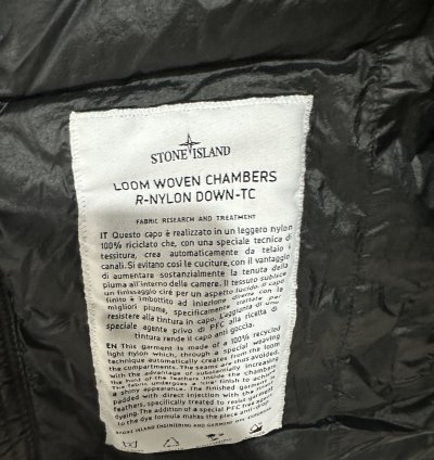 Stone Island Zip-up Puffer Jacket Black