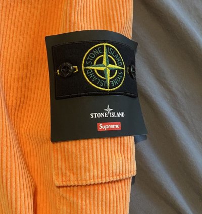 Supreme Stone Island Corduroy Jacket Orange Large