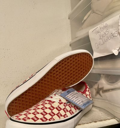 Sample Supreme Vans Authentic Pro Checkered Red