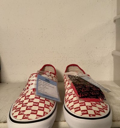 Sample Supreme Vans Authentic Pro Checkered Red