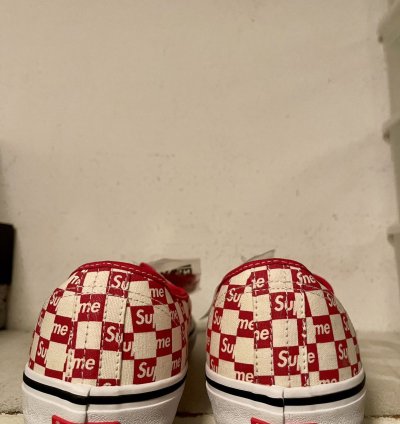 Sample Supreme Vans Authentic Pro Checkered Red