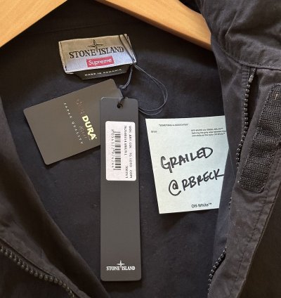 Supreme Stone Island Cotton Cordura Shell Jacket - Black