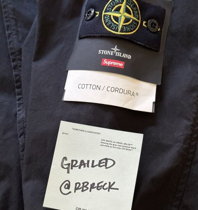 Supreme Stone Island Cotton Cordura Shell Jacket - Black