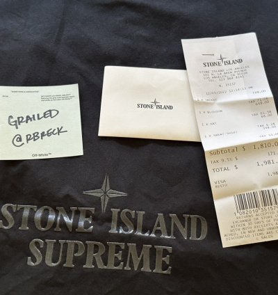 Supreme Stone Island Cotton Cordura Shell Jacket - Black