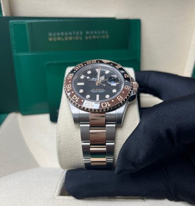 Rolex Gmt-master Ii Stainless Steel Rose Gold Black Brown Bezel- Rootbeer 126711chnr