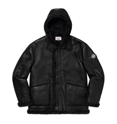 Supreme Stone Island Hand-painted Shearling Jacket Fw20