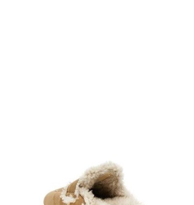 Shearling Logo Suede Sabots