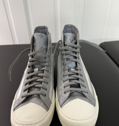 Silver Louis Vuitton High Top Sneakers