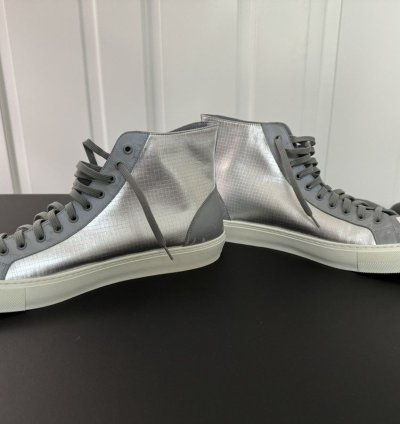 Silver Louis Vuitton High Top Sneakers