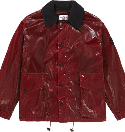 Supreme Stone Island New Silk Light Red Jacket