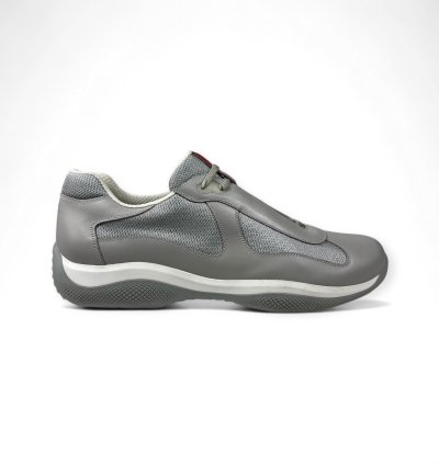 Size 13 - Prada American Cup Grey Leather Technical Fabric