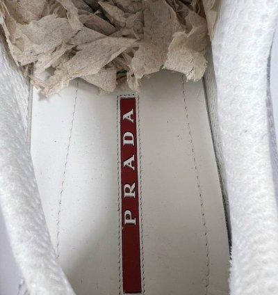 Size 13 - Prada American Cup Grey Leather Technical Fabric