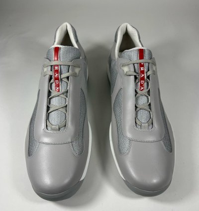 Size 13 - Prada American Cup Grey Leather Technical Fabric