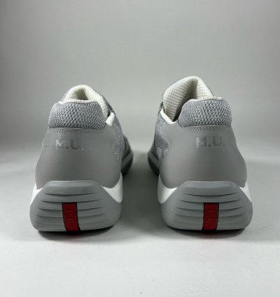 Size 13 - Prada American Cup Grey Leather Technical Fabric