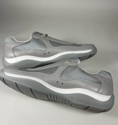 Size 13 - Prada American Cup Grey Leather Technical Fabric