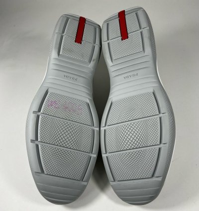 Size 13 - Prada American Cup Grey Leather Technical Fabric