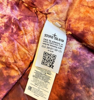 Supreme Stone Island Painted Camo Crinkle Down Jacket Coral