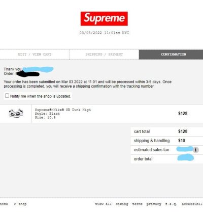 Sold Out Nike Supreme Sb Dunk High By Any Means